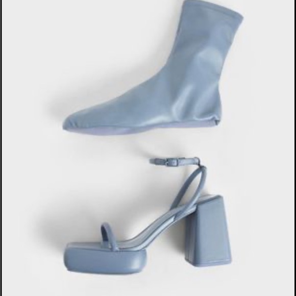 Lucile Platform Calf Boots - Blue EU 37/ US 7 - Picture 5 of 10